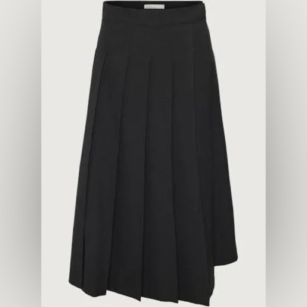 OAK + FORT Black Pleated Midi Skirt